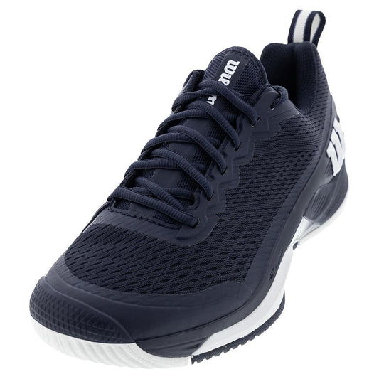 Wilson Men's Rush Pro 4.5 Tennis Shoes Navy and White