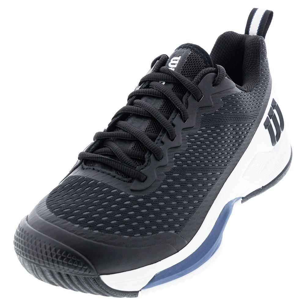 Wilson Men's Rush Pro 4.5 Tennis Shoes Black and Ensign Blue