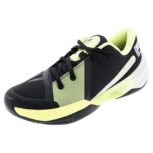 Fila Men`s Fire Ace Tennis Shoes Black and Shadow Lime