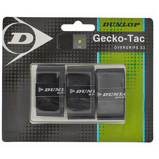 Dunlop Gecko-Tac 3 Pack Black Tacky Tennis Overgrip