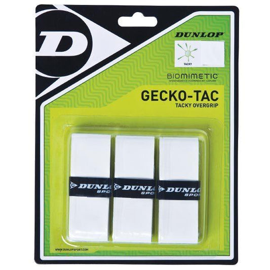 Dunlop Gecko-Tac 3 Pack White Tacky Tennis Overgrip