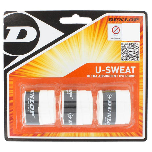 Dunlop U Sweat 3 Pack Tennis Overgrip White