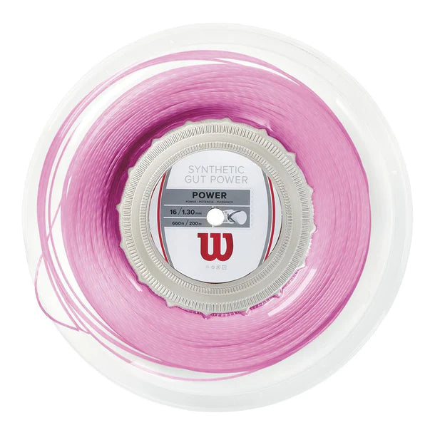 Wilson Synthetic Gut Power 16G  Tennis String Reel , Pink