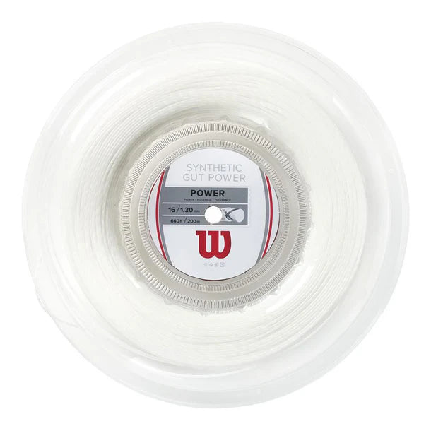 Wilson Synthetic Gut Power 16G  Tennis String Reel , White