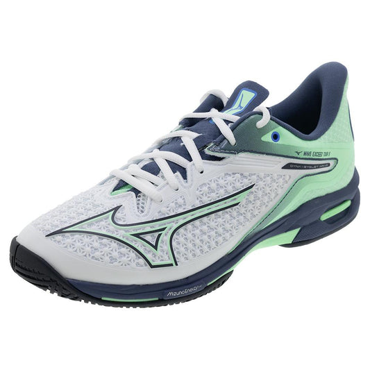 Mizuno Men`s Wave Exceed Tour 6 Tennis Shoes White and India Ink
