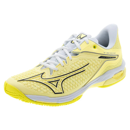 Mizuno Women`s Wave Exceed Tour 6 AC Tennis Shoes Pale Yellow and Black Sand
