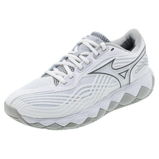 Mizuno Women`s Wave Enforce Tour 2 Tennis Shoes White and Silver