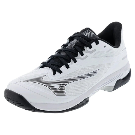 Mizuno Men`s Wave Exceed Court AC Tennis Shoes White and Black