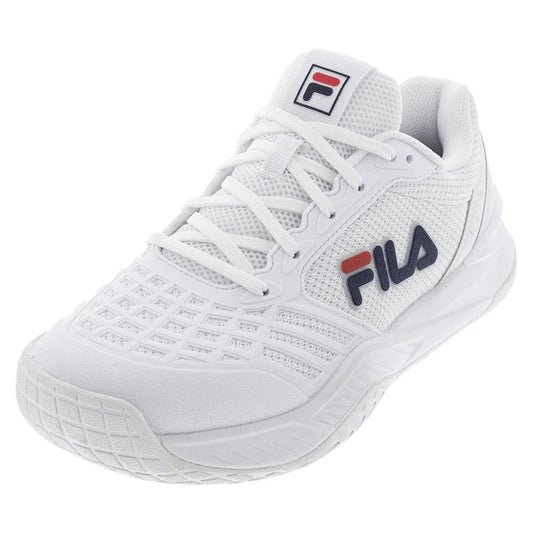 Fila Women's Axilus 3 Tennis Shoes White and Navy