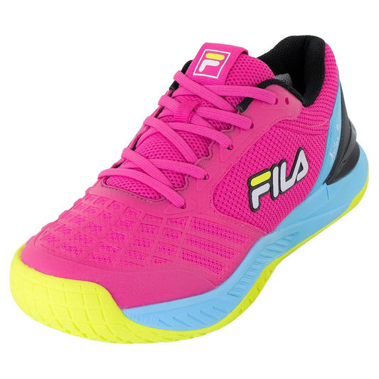 Fila Women's Axilus 3 Tennis Shoes Pink Glo and Bluefish