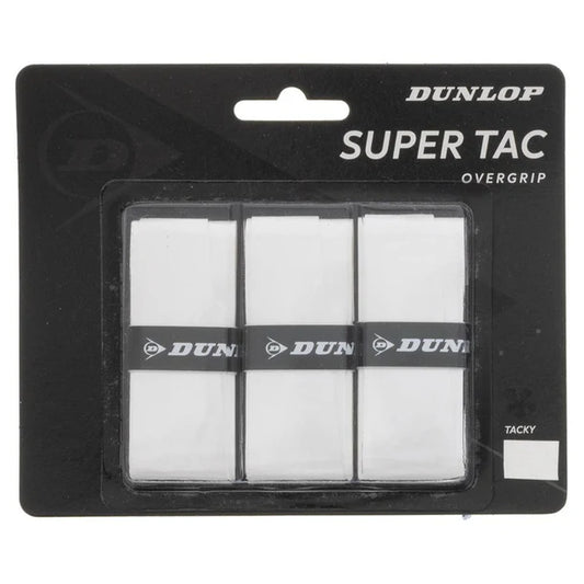 Dunlop Super Tac Tennis Overgrip 3 Pack White