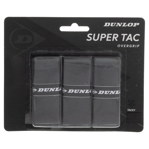 Dunlop Super Tac Tennis Overgrip 3 Pack Black
