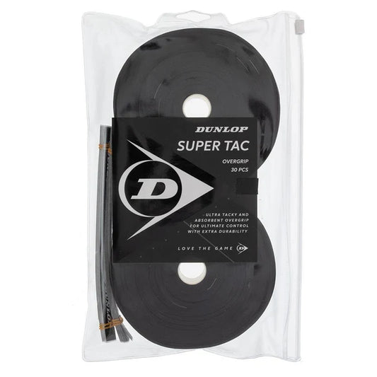 Dunlop Super Tac Tennis Overgrip 30 Pack Black