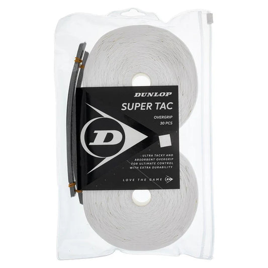 Dunlop Super Tac Tennis Overgrip 30 Pack White