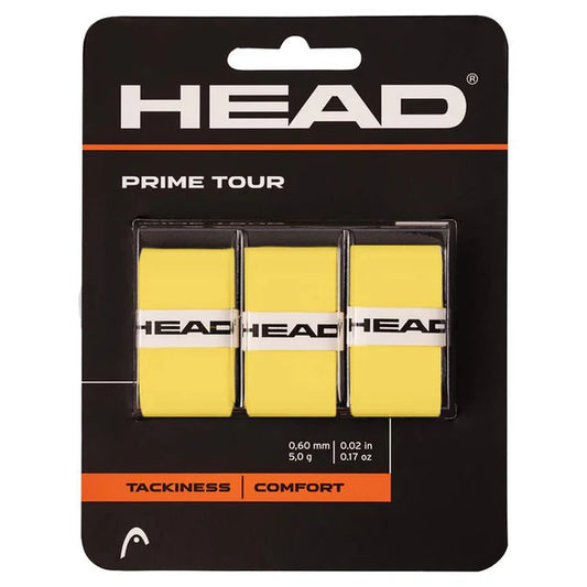 Head Prime Tour Tennis Overgrip 3-Pack Yellow