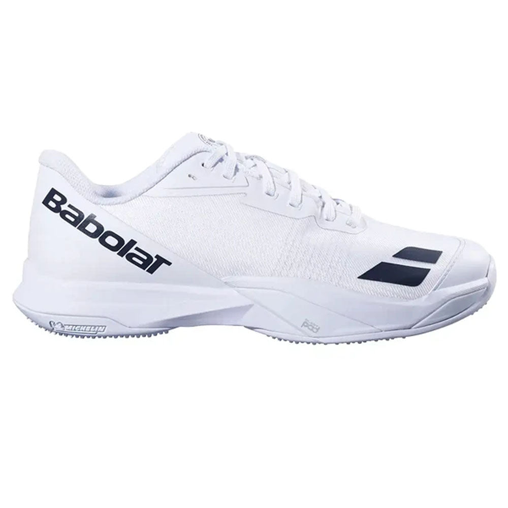 Babolat Men's Jet Mach 4 Grass Tennis Shoes White and Black