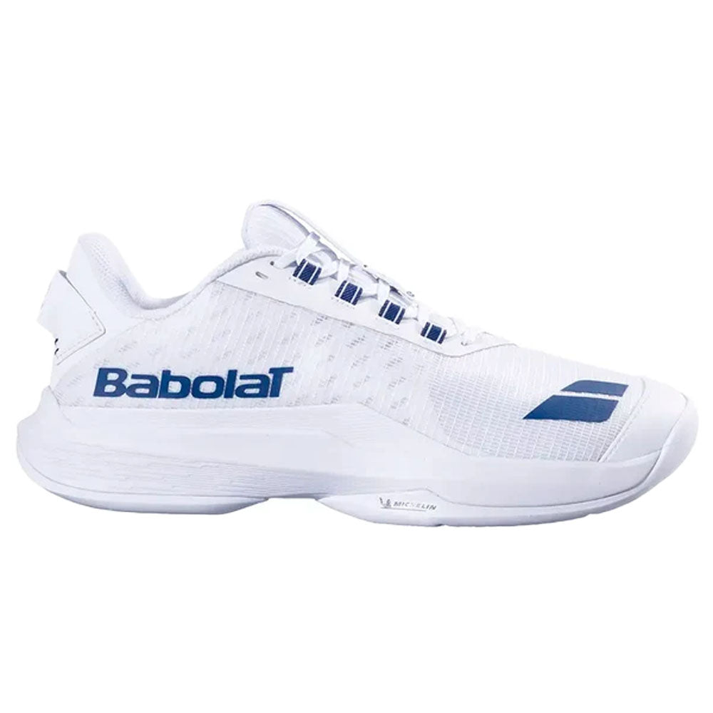 Babolat Men's Jet Tere 2 All Court WIM Tennis Shoes White and Blue Navy
