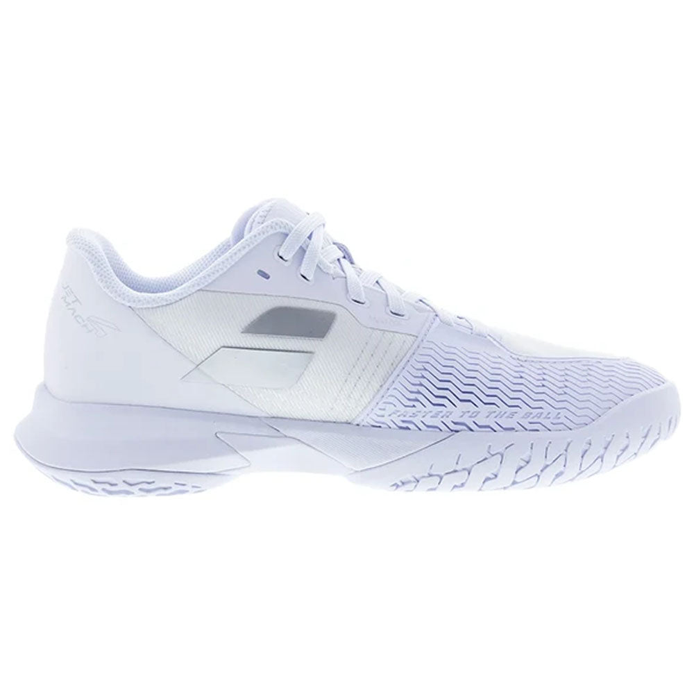 Babolat Women's Jet Mach 4 All Court Tennis Shoes White and Silver
