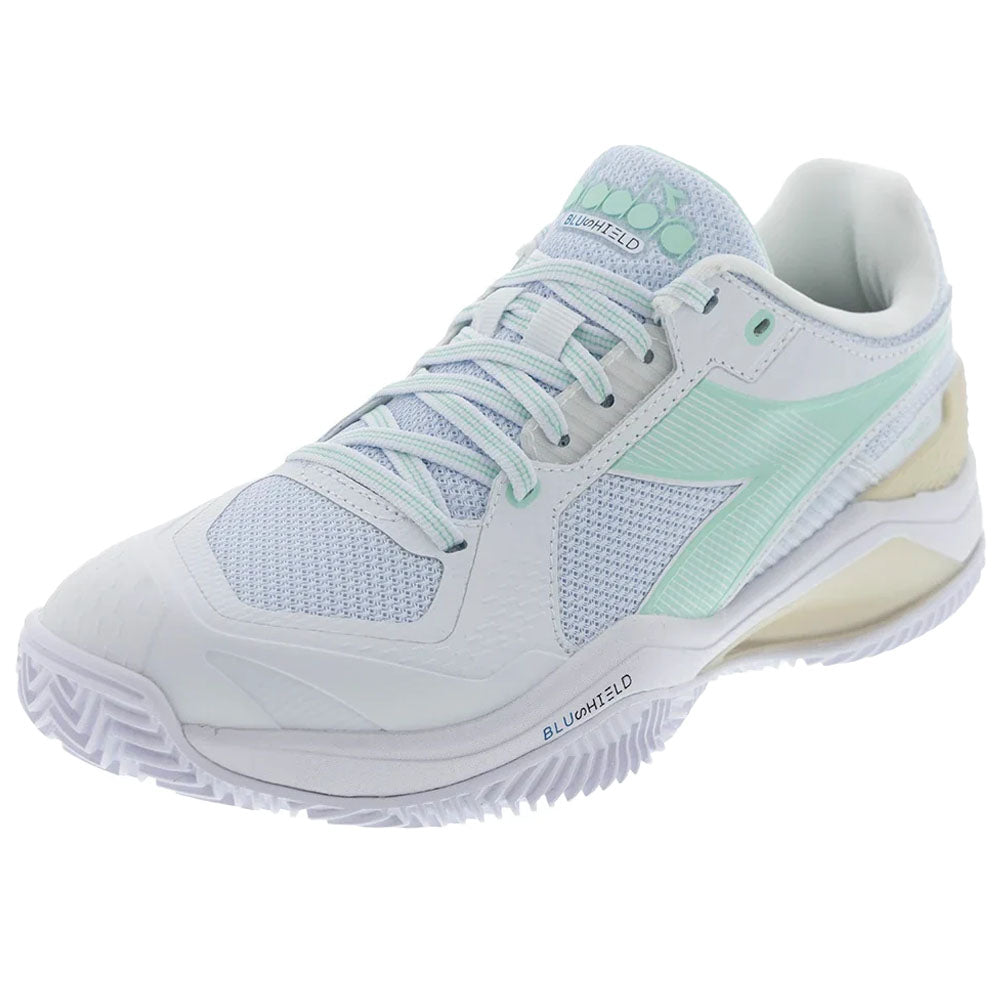 Diadora Women's CLAY Court Blushield Torneo 3 Tennis Shoes White/Bay