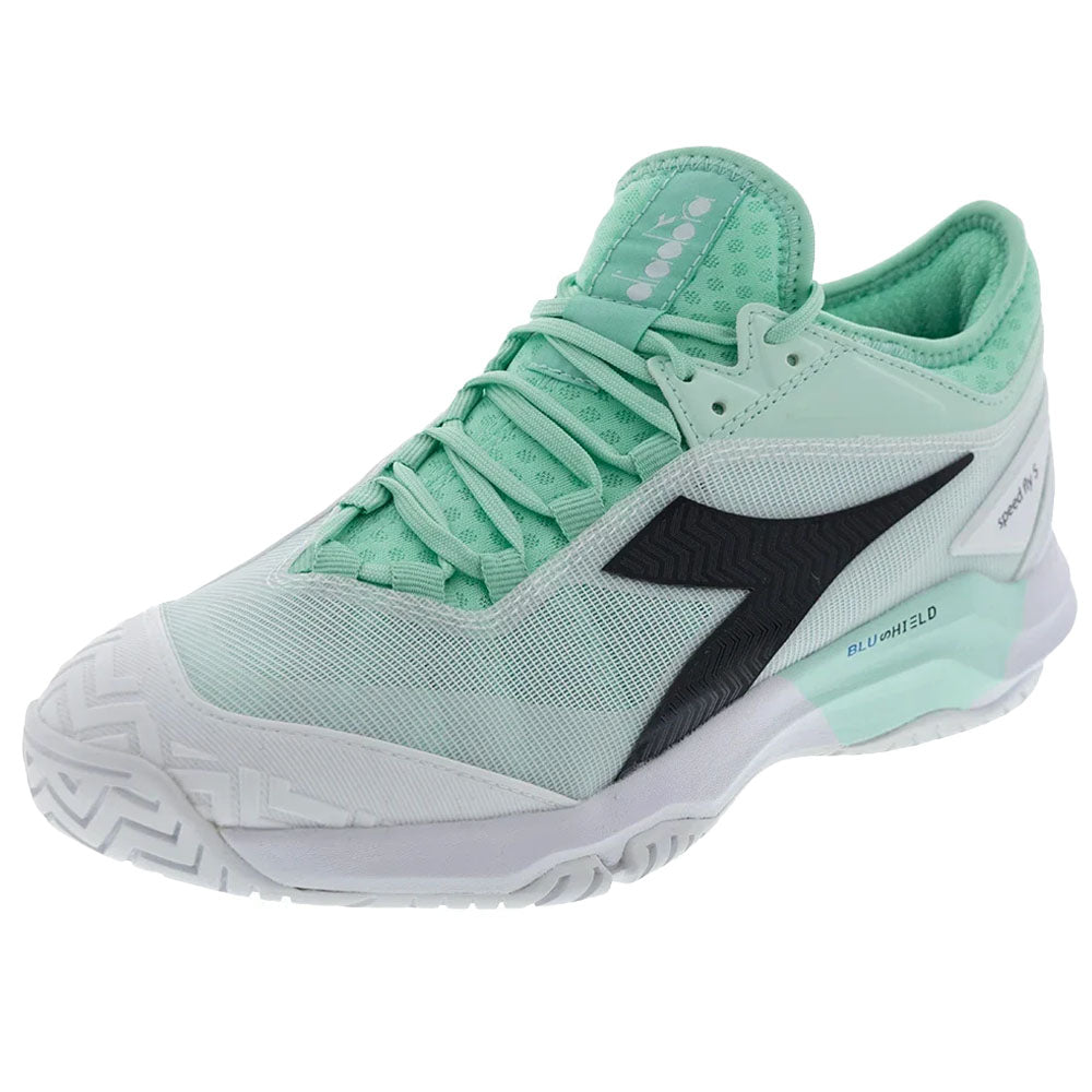 Diadora Women's Speed Blushield Fly 5 AG Tennis Shoes Cabbage/Black