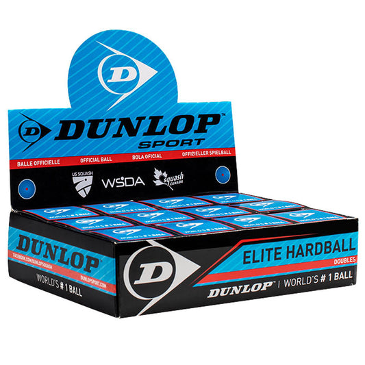 Dunlop Elite Doubles Hard Ball 12-Ball Squash Box