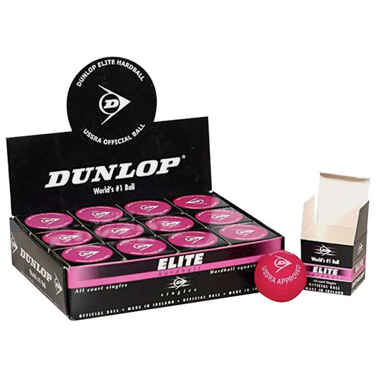 Dunlop Elite Singles (Hard Ball) (12-Ball) Squash Box
