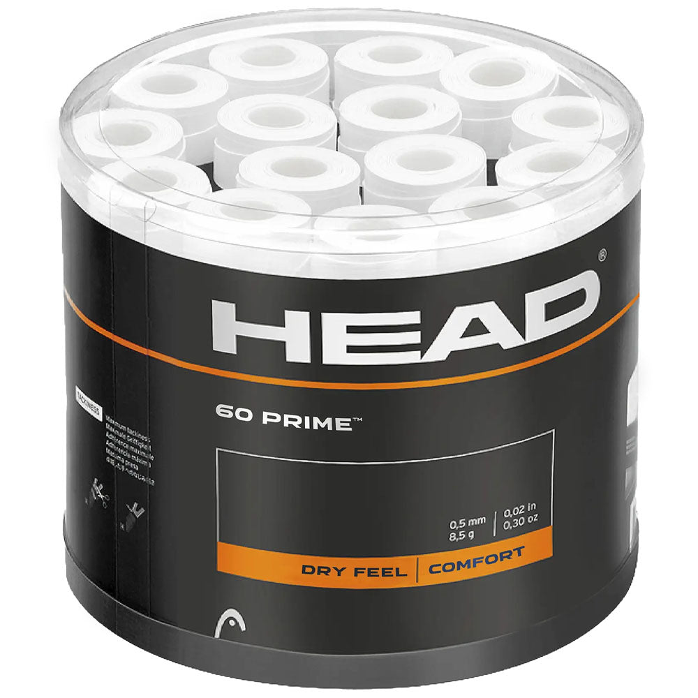 HEAD 60 Prime Tennis Overgrip , White