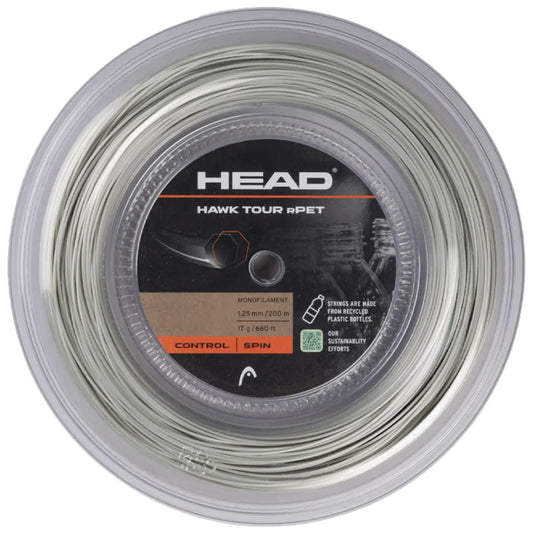 HEAD Hawk Tour rPET 200M Tennis Strings Reel , Natural