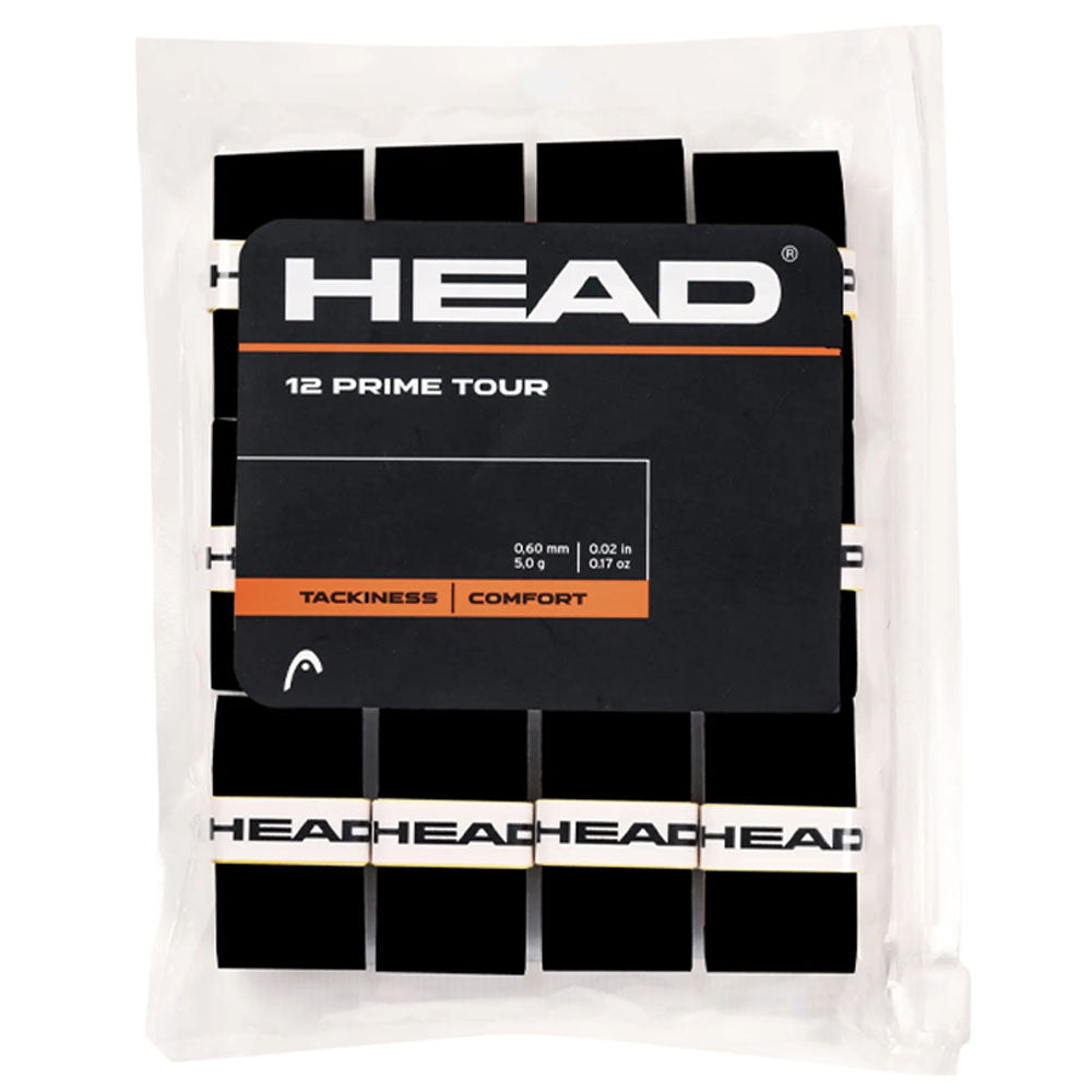 HEAD Prime Tour 12 Tennis Overgrip , Black