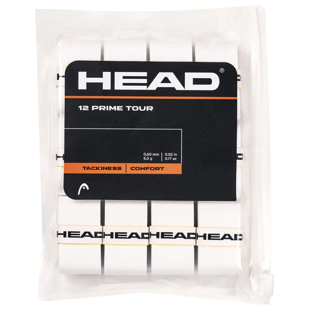 HEAD Prime Tour 12 Tennis Overgrip , White