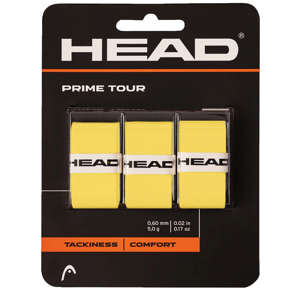 HEAD Prime Tour Tennis Overgrip 3-Pack Yellow