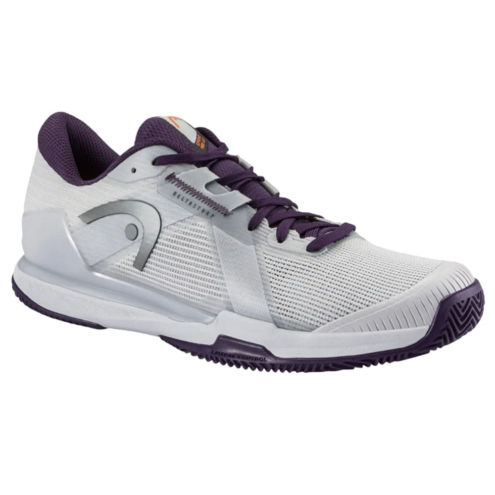 HEAD Sprint Pro 4.0 Clay Men Tennis Shoes , Light Grey/Purple Night