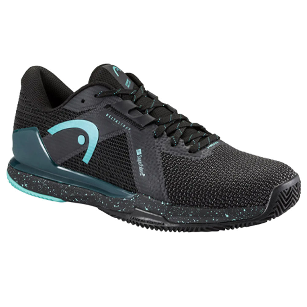 HEAD Sprint Pro 4.0 SF Clay Men Tennis Shoes , Black/Teal
