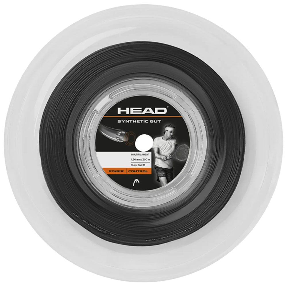 HEAD Synthetic Gut 200M Tennis Strings Reel , Black