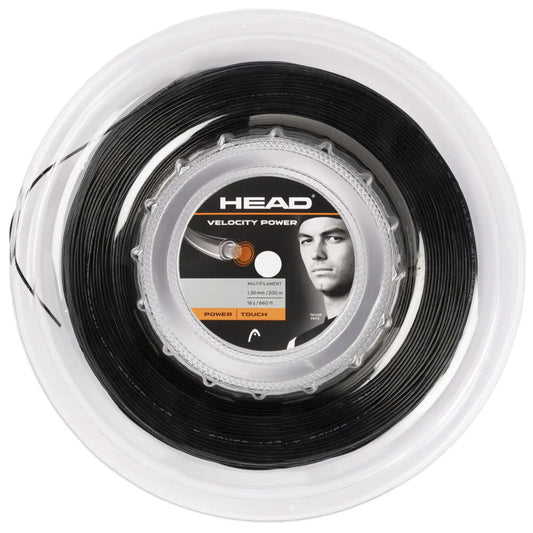 HEAD Velocity Power 200M Tennis Strings Reel , Black