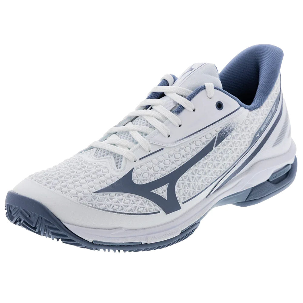Mizuno Men's CLAY Court Wave Exceed Tour 7 Tennis Shoes White/China Blue
