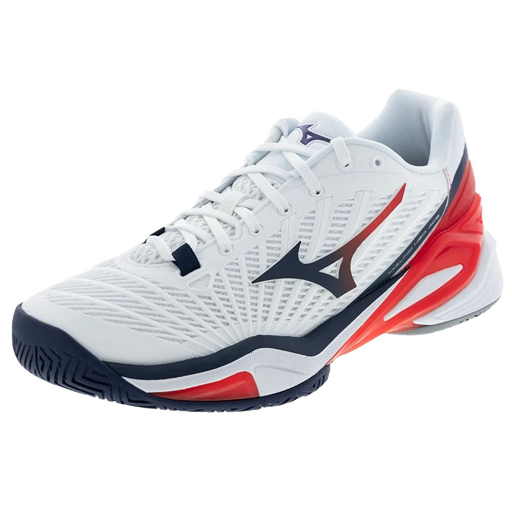 Mizuno Men's Neo Ace AC Tennis Shoes White/Insignia Blue