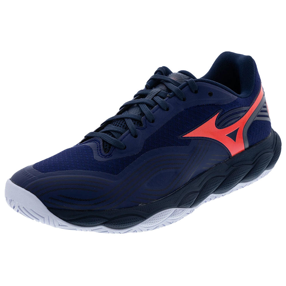 Mizuno Men's Wave Enforce Court 2 AC Tennis Shoes Beacon Blue/Lava Orange