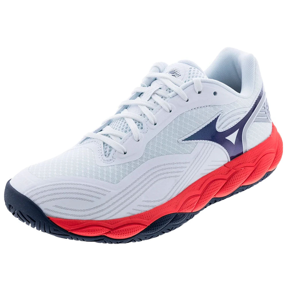 Mizuno Men's Wave Enforce Court 2 AC Tennis Shoes White/Insignia Blue