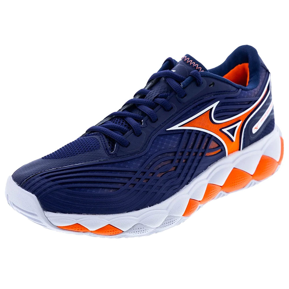 Mizuno Men's Wave Enforce Tour 2 AC Tennis Shoes Beacon Blue/White