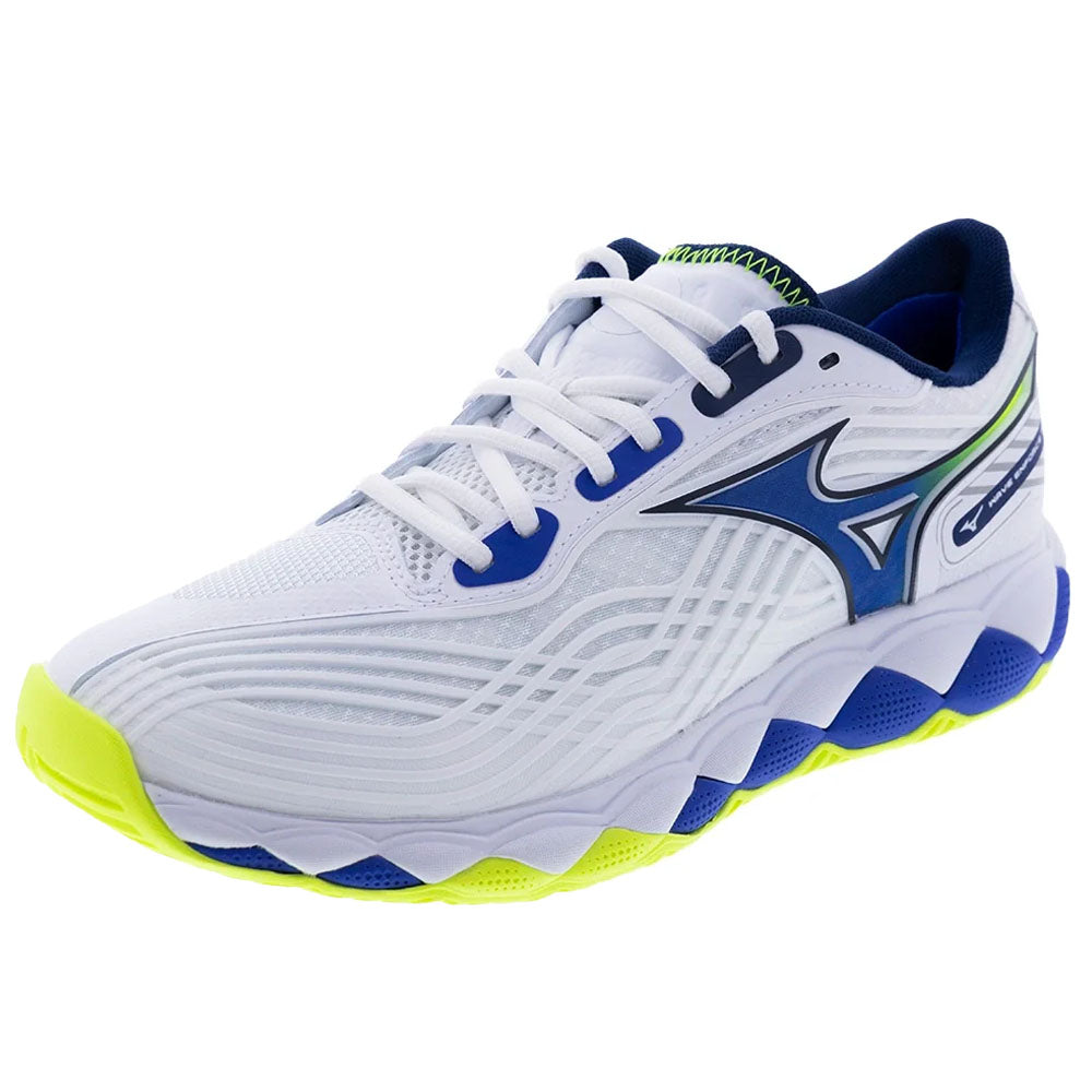 Mizuno Men's Wave Enforce Tour 2 AC Tennis Shoes White/Dazzling Blue