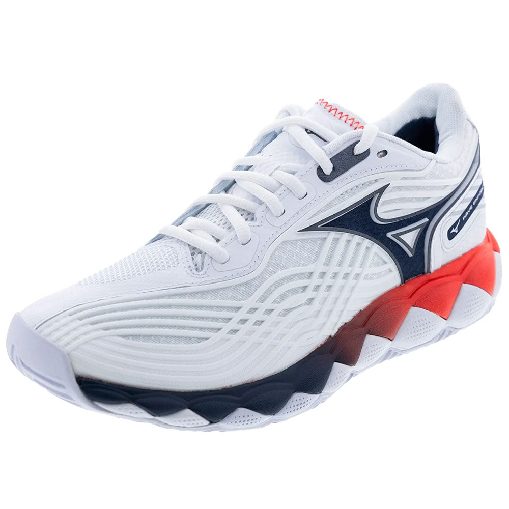 Mizuno Men's Wave Enforce Tour 2 AC Tennis Shoes White/Insignia Blue