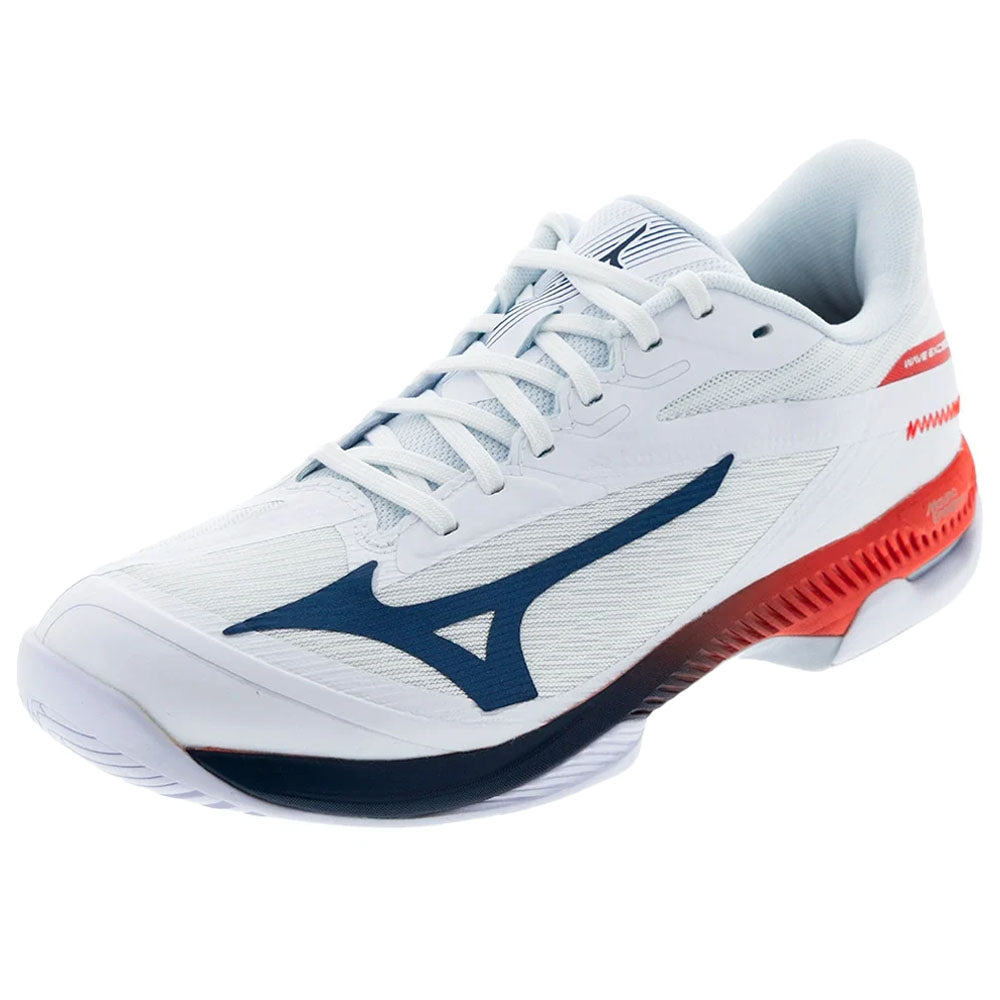 Mizuno Men's Wave Exceed Court AC Tennis Shoes White/Insignia Blue