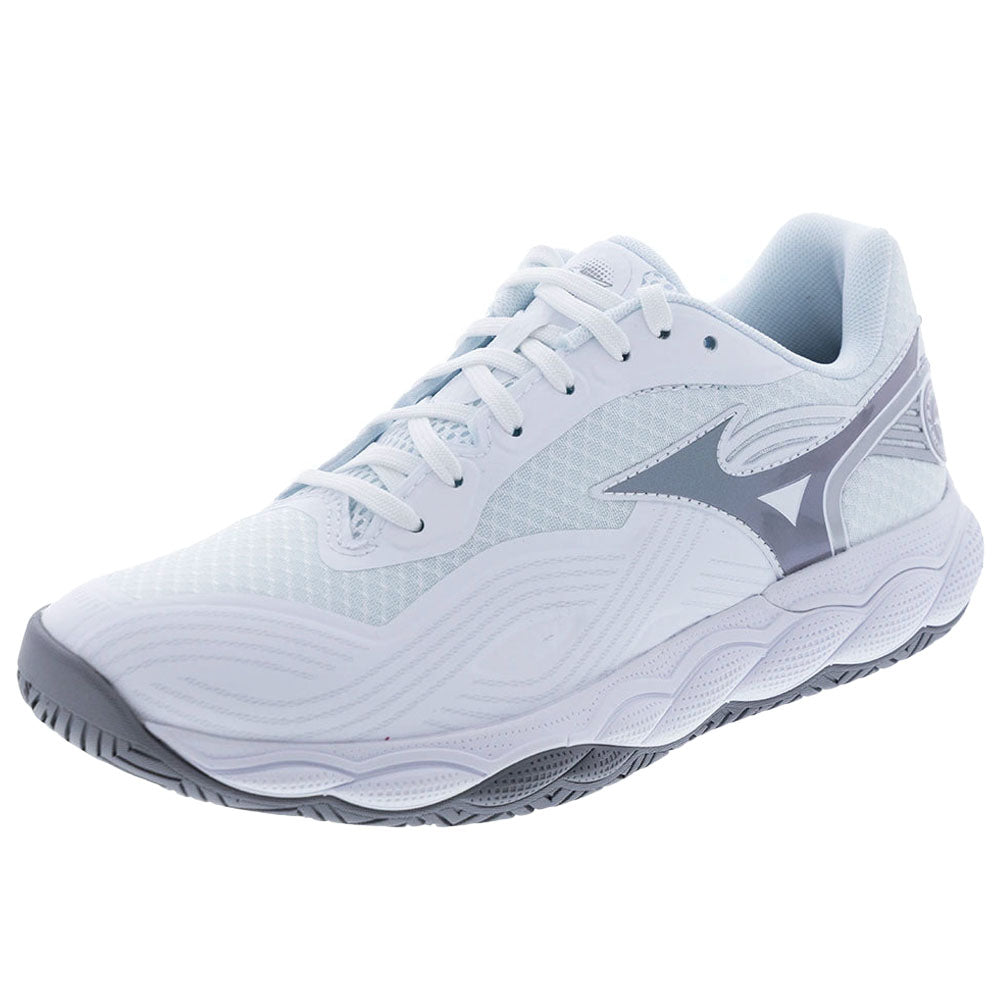 Mizuno Women's Wave Enforce Court 2 AC Tennis Shoes White/Harbor Mist