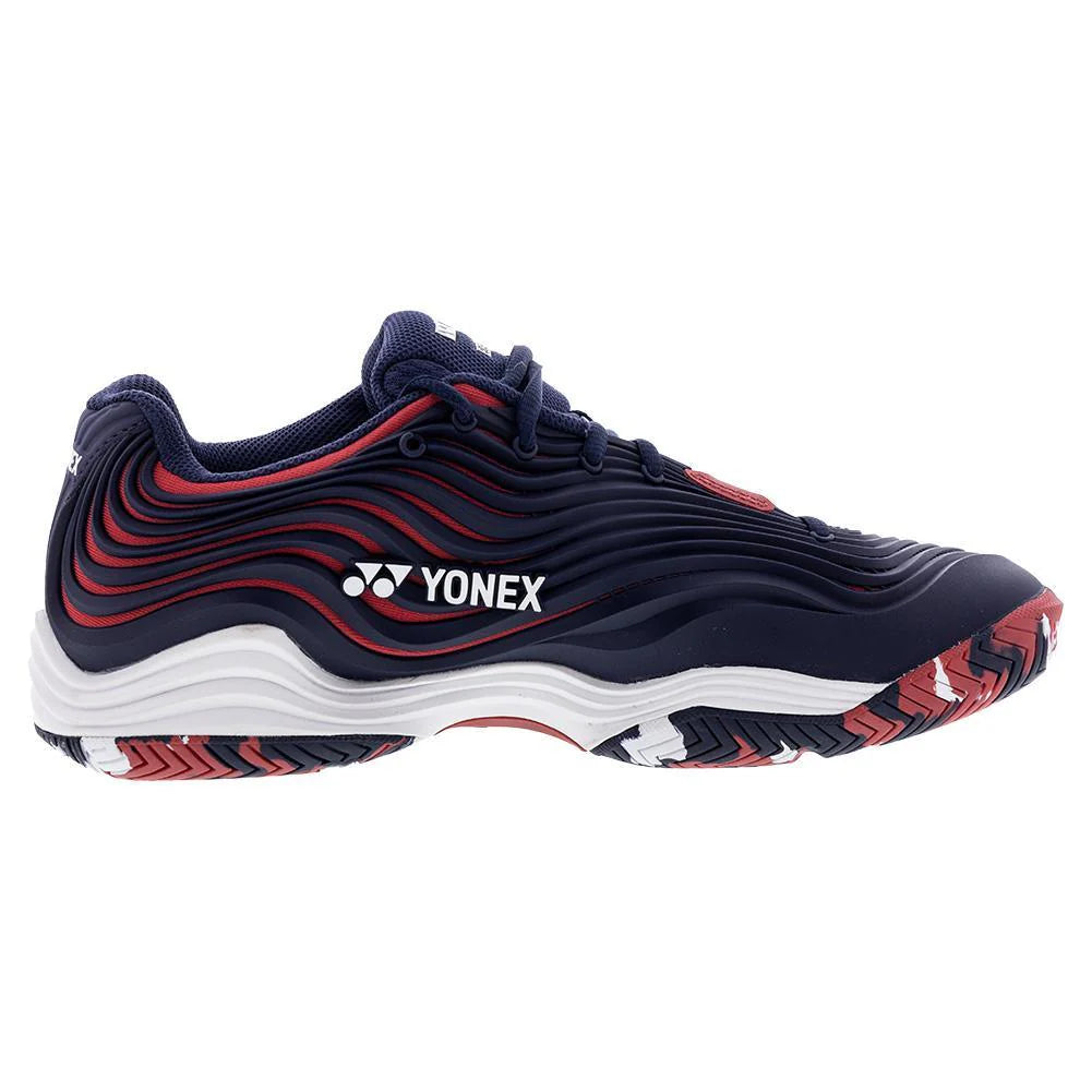 Yonex Men`s Power Cushion Fusionrev 5 Tennis Shoes Navy and Red