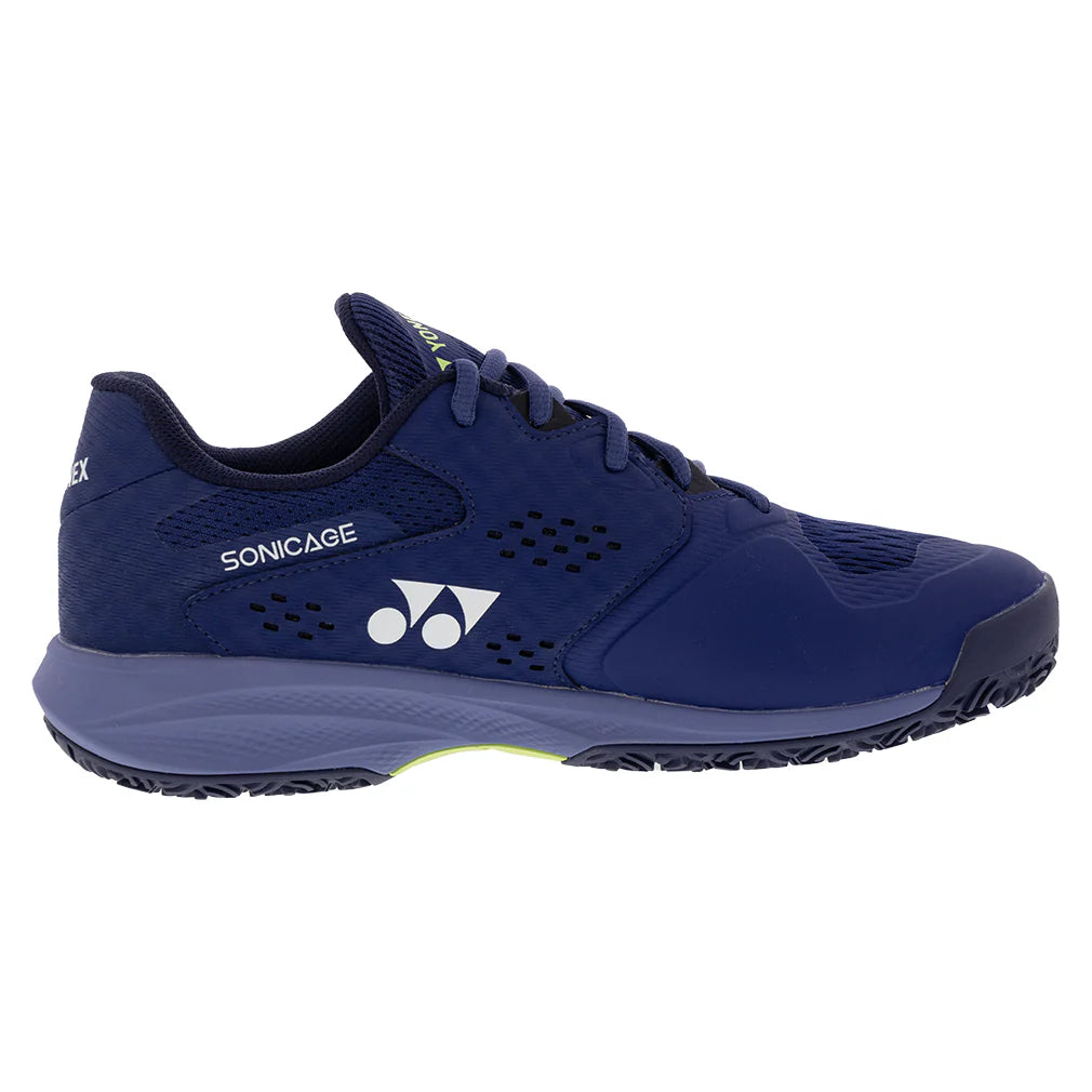 Yonex Men`s Power Cushion SONICAGE 3 Clay Tennis Shoes Navy Blue