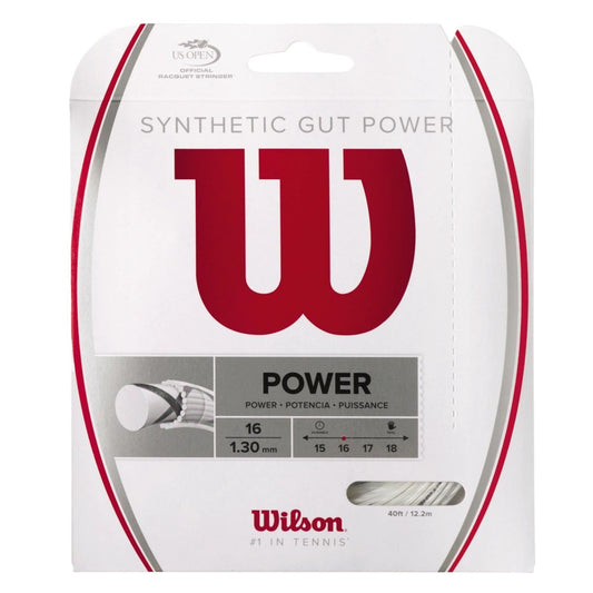 Wilson Synthetic Gut Power 16G Tennis String - White
