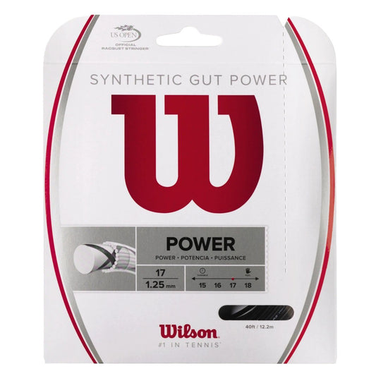 Wilson Synthetic Gut Power 17G Tennis String - Black