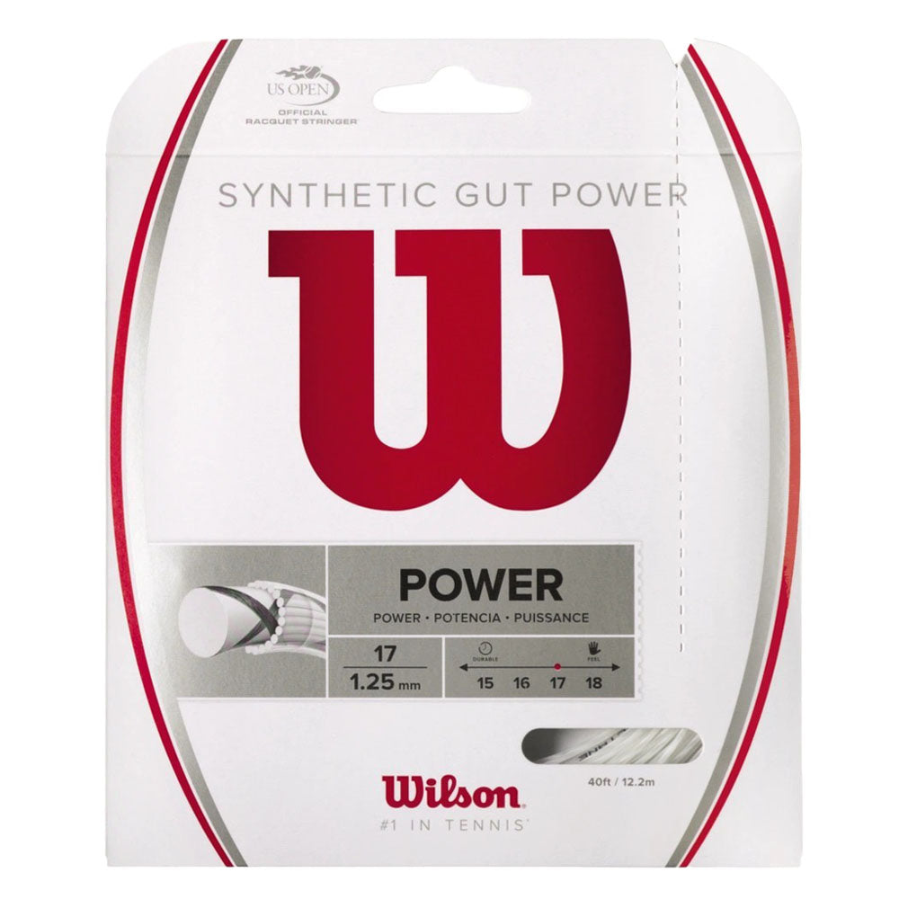 Wilson Synthetic Gut Power 17G Tennis String - White