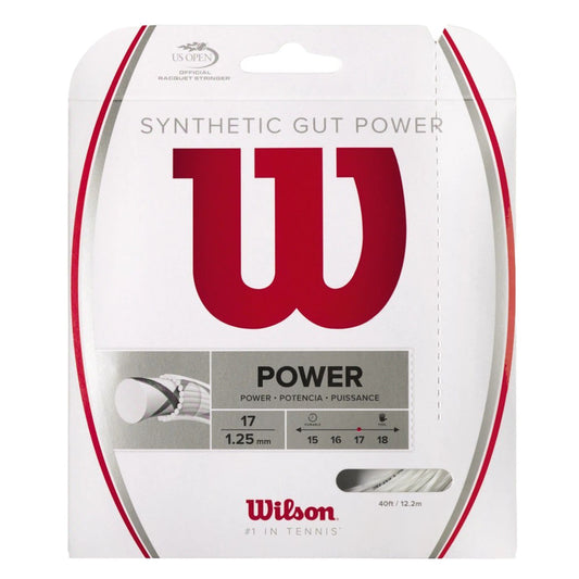 Wilson Synthetic Gut Power 17G Tennis String - White